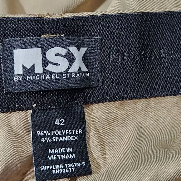 MSX Shorts Size 42 Khaki Premium Chino Quick Dry Uv Protection Stretch - Picture 4 of 13